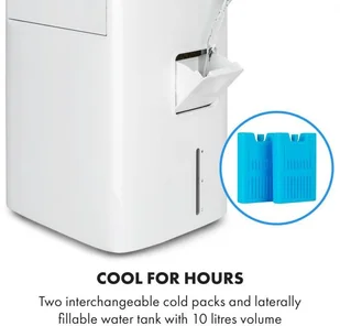 Klarstein Coldplayer, chłodnica powietrza, 4 w 1, 68 W, 384 m3/h, 4 prędkości nawiewu, biała ACO6-Coldplayer W - Klimatory - miniaturka - grafika 4