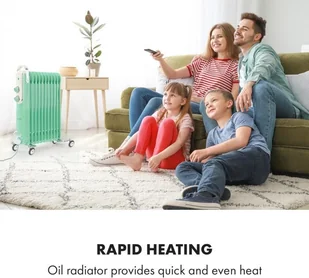 Klarstein Klarstein Thermaxx Retroheat, grzejnik olejowy, 2500 W, kółka, zielony HTR6-ThmxRetro25Grün - Ogrzewanie przenośne - miniaturka - grafika 4