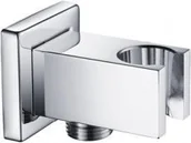 Akcesoria hydrauliczne - Blue Water Przyłącze kątowe węża natrysku ścienne, kwadratowe z uchwytem, 2xG 1/ - miniaturka - grafika 1