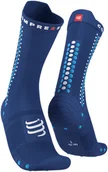 Skarpetki sportowe męskie - Compressport Skarpetki rowerowe ProRacing Socks V4 Bike niebieskie - miniaturka - grafika 1