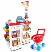 Zabawy w naśladowanie dorosłych - Kinderplay Supermarket czerwony KP6441 - miniaturka - grafika 1