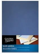 Dyplomy i okładki - Teczki ozdobne granatowe z nacięciem na wizytówkę - miniaturka - grafika 1