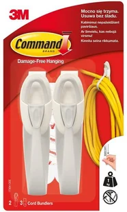 Uchwyt do kabli 3M COMMAND duży, biały 2szt. 3M-XA004837572 - Artykuły biurowe - miniaturka - grafika 2