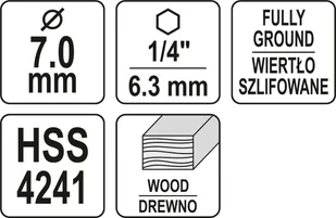 Yato WIERTŁO DO DREWNA SPIRALNE 7MM HEX - Wiertła - miniaturka - grafika 4
