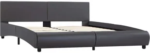 vidaXL Rama łóżka z LED, szara, sztuczna skóra, 160 x 200 cm - Łóżka - miniaturka - grafika 3