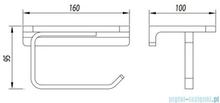 Omnires Uni Uchwyt na papier toaletowy z półką chrom UN10525CR - Wieszaki łazienkowe - miniaturka - grafika 2