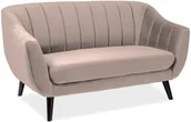 Sofy i kanapy - Signal Sofa ELITE 2 VELVET beżowa tap. BLUVEL 28, drewniane nóżki kolor wenge - miniaturka - grafika 1