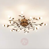 Lampy sufitowe - Lindby Bentas lampa sufitowa LED z metalu, brązowa - miniaturka - grafika 1