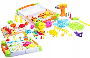 Puzzle Klocki w walizce 4w1 + wkrętarka 181 el. - Puzzle - miniaturka - grafika 2