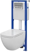 Stelaże i zestawy podtynkowe do WC - Cersanit Zestaw podtynkowy WC Zeo Caspia bezkołnierzowy z deską woloopadającą SZWZ1003432898 - miniaturka - grafika 1