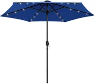 Parasole ogrodowe - vidaXL Parasol ogrodowy z LED i aluminiowym słupkiem, 270 cm, lazurowy vidaXL - miniaturka - grafika 1