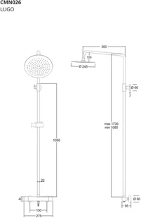 Corsan Kolumna prysznicowa LUGO chromowana z baterią termostatyczną CMN026 - Panele prysznicowe - miniaturka - grafika 4