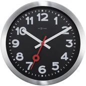 Zegary - Nextime Zegar ścienny, stojący z cyframi, Station, czarny, 19x3,5 cm - miniaturka - grafika 1