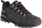 Buty trekkingowe damskie - Jack Wolfskin Buty hikingowe damskie REFUGIO TEXAPORE LOW W Dark Steel / Purple - miniaturka - grafika 1