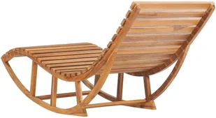 vidaXL Leżak bujany z poduszką, lite drewno tekowe 3063347 - Leżaki ogrodowe - miniaturka - grafika 5