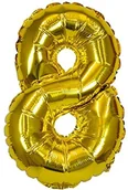 Balony i akcesoria - PARTY TIME PARTY TIME BLF3957-8-0063 XXL balon foliowy z cyframi nr 8, złoty BLF3957-8-0063 - miniaturka - grafika 1