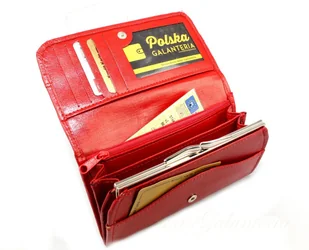 Sara Portfel Damski (PL) Długi z Klamrą Skóra Naturalna Licowa - Portfele - miniaturka - grafika 10