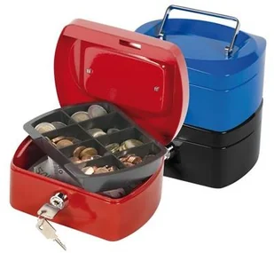 Q-CONNECT Kasetka na pieniądze , mała, 155x75x120mm, niebieska KF02608 - Sejfy i kasy pancerne - miniaturka - grafika 3