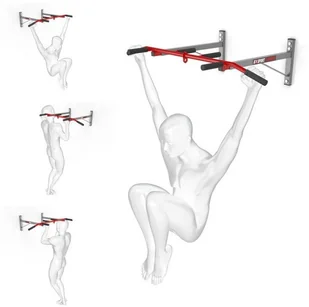 K-SPORT Drążek treningowy do ćwiczeń podciągania ścienny+ uchwyt na worek KSH002/SK - Poręcze i drążki do podciągania - miniaturka - grafika 2