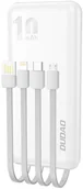 Powerbanki - Dudao K6Pro uniwersalny powerbank 10000mAh z kablem USB, USB Typ C, Lightning biały (K6Pro-white) hurtel-82236-0 - miniaturka - grafika 1