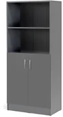 Szafy biurowe - AJ Produkty Szafa biurowa FLEXUS z dwiema półkami, 1725x760x415 mm, szary - miniaturka - grafika 1