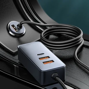 Baseus Share Togheter | Ładowarka samochodowa z rozgałęźnikiem 4x USB USB-C 120W Powe Delivery Quick Charge 4.0 CCBT-B0G - Ładowarki samochodowe - miniaturka - grafika 2