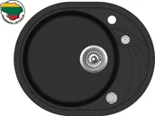 Zlewozmywaki - Aquasanita Dirbtinio granito virtuvin plautuv Clarus SR102 601 Juoda metallic - miniaturka - grafika 1