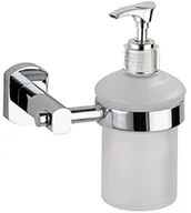 Dozowniki papieru i mydła dla firm - Wenko Dozownik mydła assoro  szkło/cynk ze stali nierdzewnej chromowany, 140 ML, 11.5 x 15 x 9.5 cm 17865100 - miniaturka - grafika 1