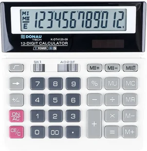 DONAU TECH Kalkulator biurowy DONAU TECH 12-cyfrowy 156x152x28mm biały KAP.037 - Kalkulatory - miniaturka - grafika 2
