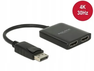 Delock Splitter video DisplayPort 1.2 > 2x 4K na kablu 25cm (87720) - Adaptery i przejściówki - miniaturka - grafika 2