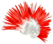 Gadżety dla kibiców - Arpex Peruka kibica irokez biało-czerwony - 1 szt. SP4965 - miniaturka - grafika 1