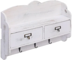 vidaXL Wieszak ścienny na płaszcze, biały, 50x10x34 cm, drewniany - Wieszaki i stojaki - miniaturka - grafika 2