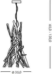 Ideal Lux Lampa Wisząca Driftwood Sp1 129600 Średnica 35,0 Wys. 65,0 - 130,0 - Lampy sufitowe - miniaturka - grafika 2