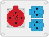 Rozdzielnie elektryczne - Pawbol Rozdzielnica R-BOX 190 2x250V 1x16A/4p B.1227 B.1227 - miniaturka - grafika 1