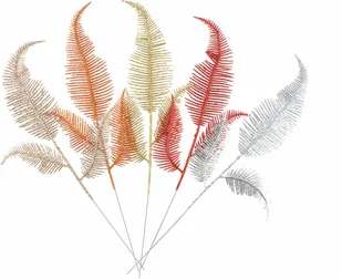 Arpex Dekoracja brokatowa paprotka - 38 cm - 1 szt. BN6778 - Ozdoby bożonarodzeniowe - miniaturka - grafika 2