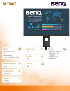 Benq Benq Monitor 27cali BL2780T LED 5ms/IPS/1000:1/HDMI 9H.LGYLB.CBE - Filtry prywatyzujące - miniaturka - grafika 5