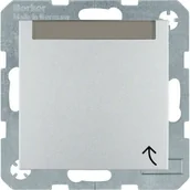 Gniazdka elektryczne - Hager Polo sp. z o.o. Gniazdo pojedyncze SCHUKO z pokrywą polem opisowym z podwyższoną ochroną styków alu B.1/B.7 Glas 47461404 - miniaturka - grafika 1