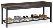 Szafki na buty - Relaxdays szafka na buty XXL, tapicerka siedziska ze skóry PU, otwarta, półka na buty, metal, wys. 49 x 115 x 40 cm, wers. Kolory 10023311_93 - miniaturka - grafika 1
