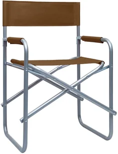 vidaXL Krzesła reżyserskie, 2 szt., stalowe, brązowe - Fotele i krzesła ogrodowe - miniaturka - grafika 2