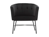 Fotele - Vente-Unique Fotel typu kabriolet FAKART z weluru kolor czarny - miniaturka - grafika 1