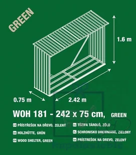 G21 Szopa ogrodowa na drewno, drewutnia zielona - Altany ogrodowe G21 Szopa ogrodowa na drewno, drewutnia zielona - Altany ogrodowe - miniaturka - grafika 5