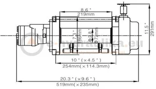 Vidaxl Runva Wyciągarka hydrauliczna Runva HWN11000YDRF + rolki HWN11000YDRF - Wciągarki - miniaturka - grafika 2
