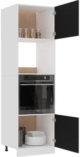 vidaXL Szafka kuchenna, czarna, 60x57x207 cm, płyta wiórowa 802539 - Szafki kuchenne - miniaturka - grafika 12