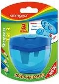 Temperówki - KEYROAD Temperówka KEYROAD plastikowa potrójna blister mix kolorów KR971425 - miniaturka - grafika 1