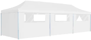 vidaXL Składany namiot z 8 ścianami bocznymi, 3 x 9 m, biały - Pawilony ogrodowe - miniaturka - grafika 2
