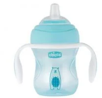 Chicco Pierwszy kubek treningowy z miękkim ustnikiem 200ml, 4 m+ : Kolor - Niebieski - Kubki dla dzieci - miniaturka - grafika 2