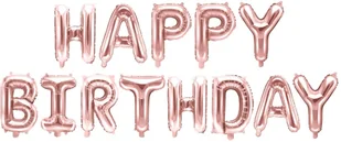 PartyDeco Balon foliowy Happy Birthday, 340x35cm, różowe złoto - Balony i akcesoria - miniaturka - grafika 4