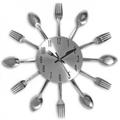 Zegary - Atrix Zegar kwarcowy ścienny stalowy sztucce ATE3047 - miniaturka - grafika 1