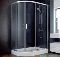 Kabiny prysznicowe - Besco Modern kabina asymetryczna 100x80x185cm grafit MA-100-80-G - miniaturka - grafika 1