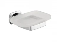 Mydelniczki i dozowniki mydła - Domotechnika Mydelniczka szkło mleczne / chrom AIDA naścienna AI002 - miniaturka - grafika 1